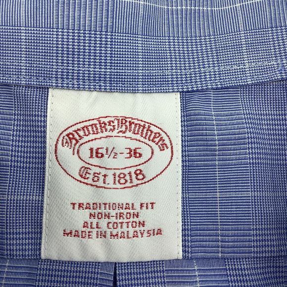 Brooks Brothers 1818‎ Mens Traditional Fit Long Sleeve Button Shirt Size 16.5 36 - Picture 4 of 5